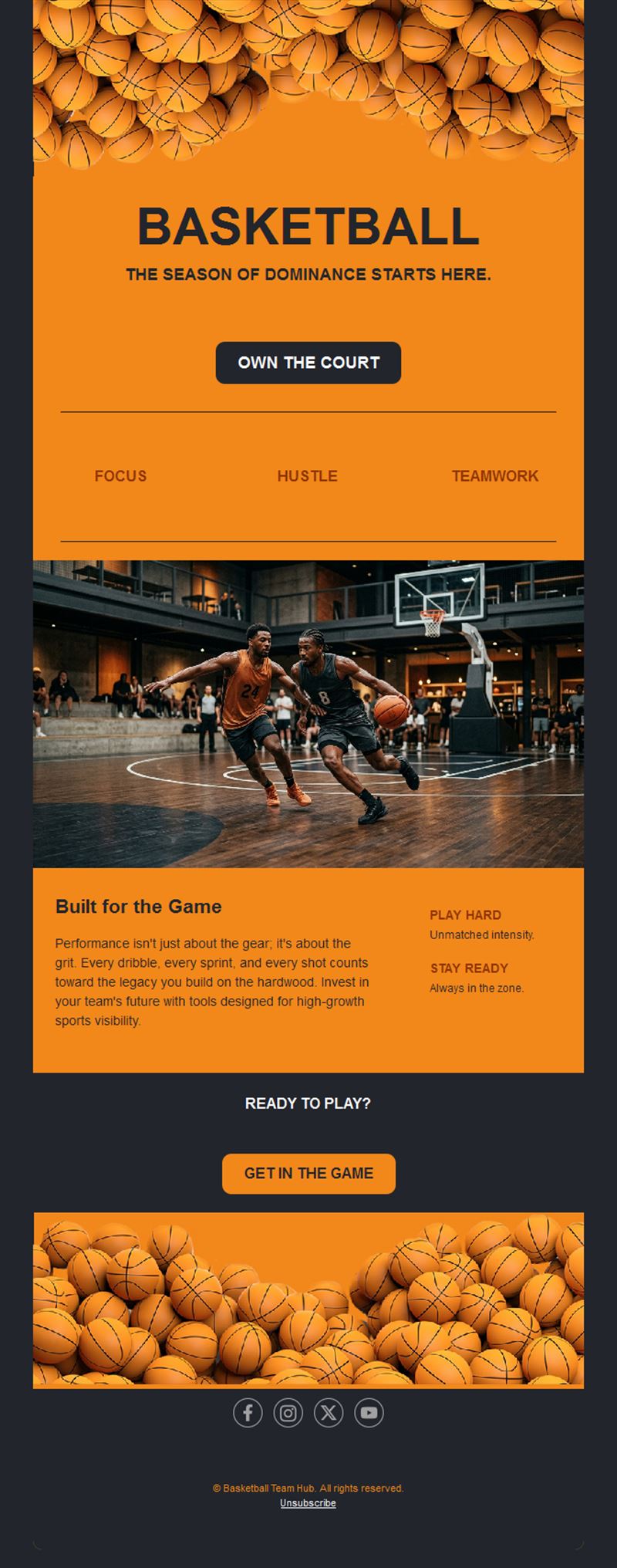 Basketball season kickoff email template