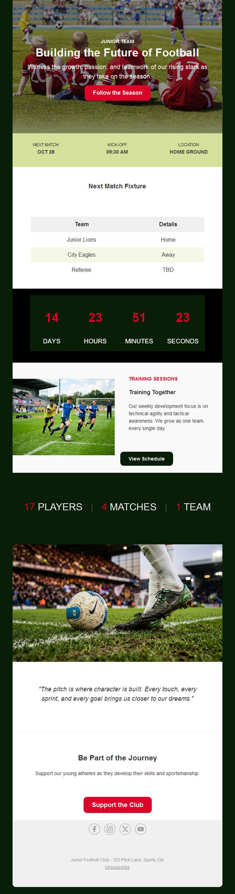 Youth football club newsletter template