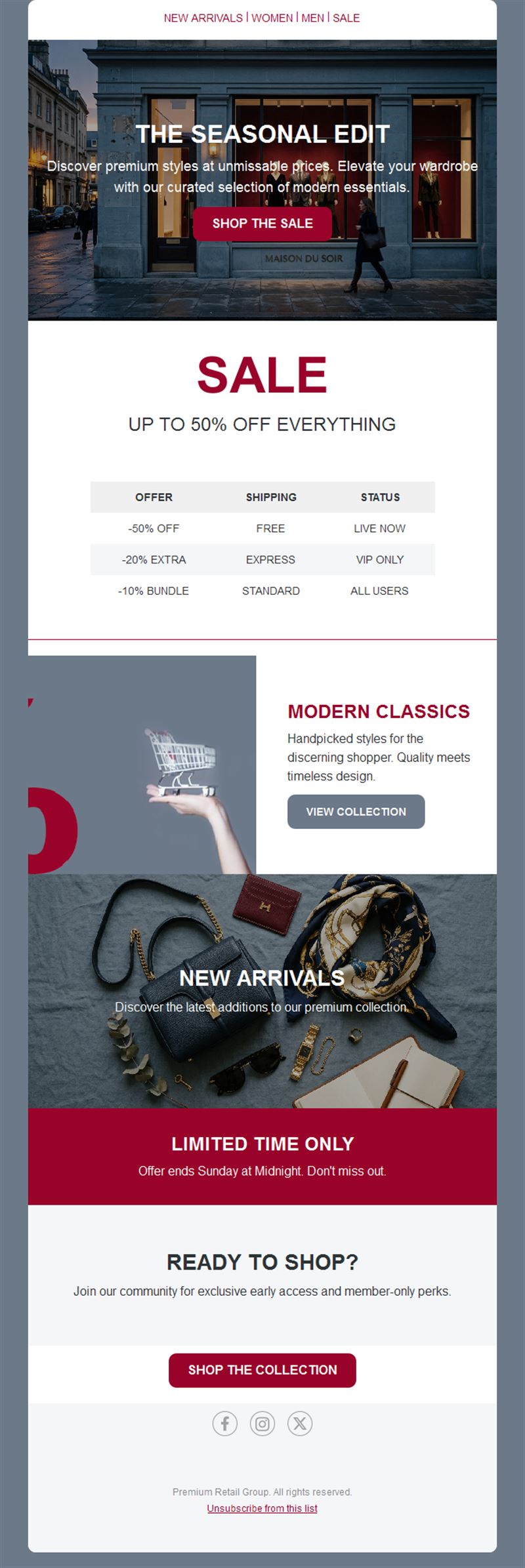 Fashion boutique sale email template