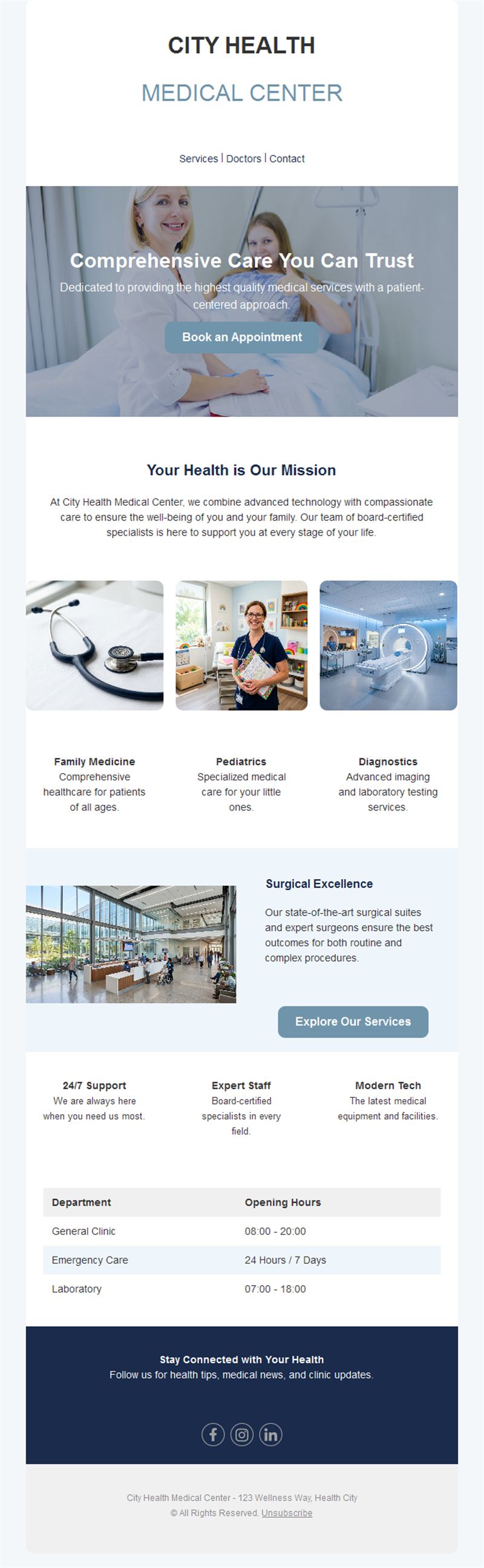 City medical center newsletter template