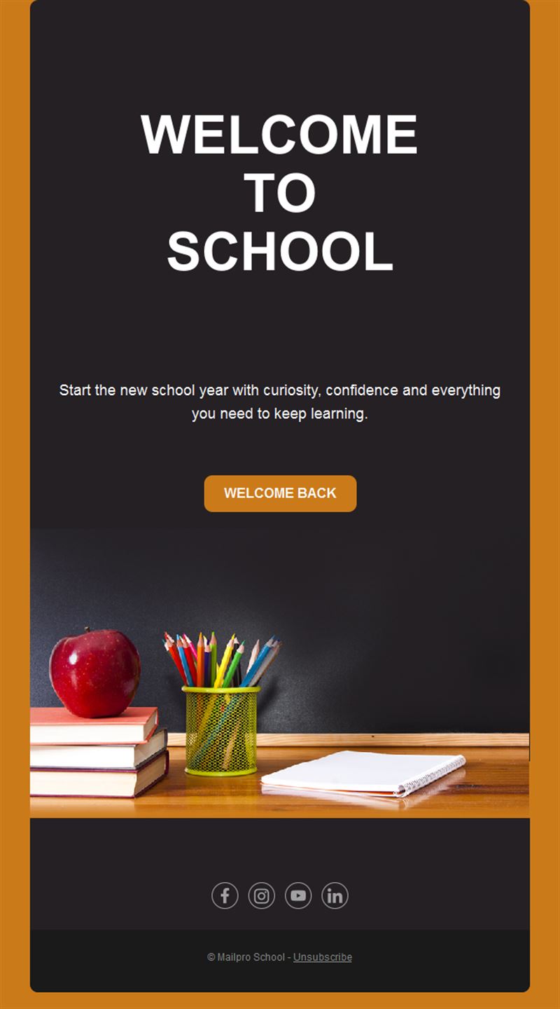 Chalkboard welcome to school email