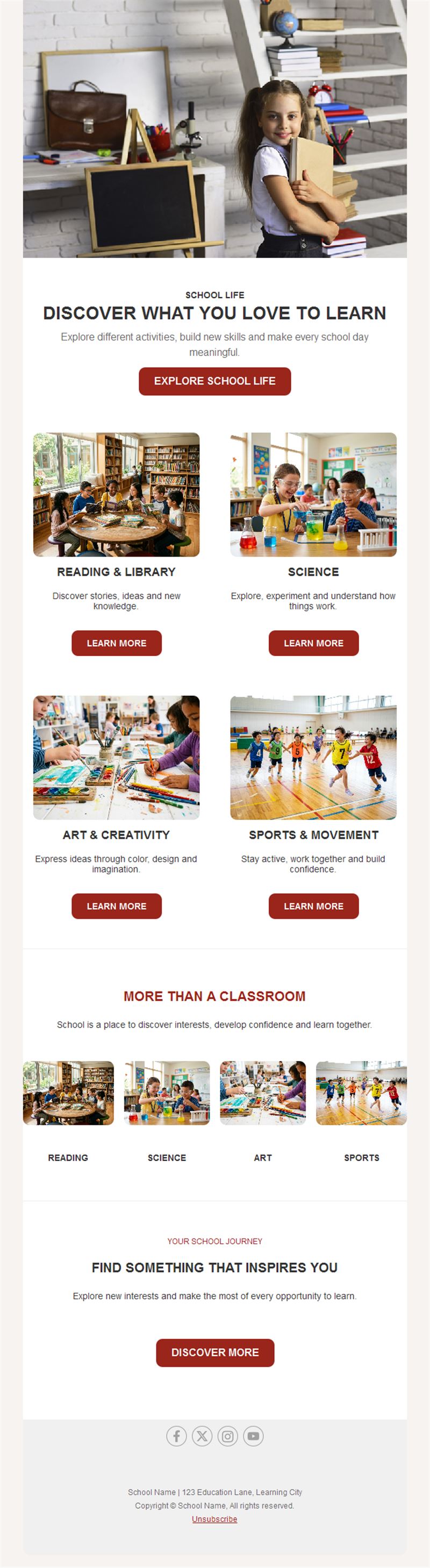 School life activities newsletter