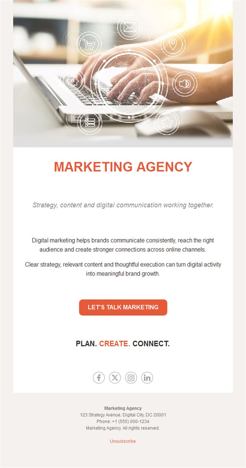 Digital marketing agency email template