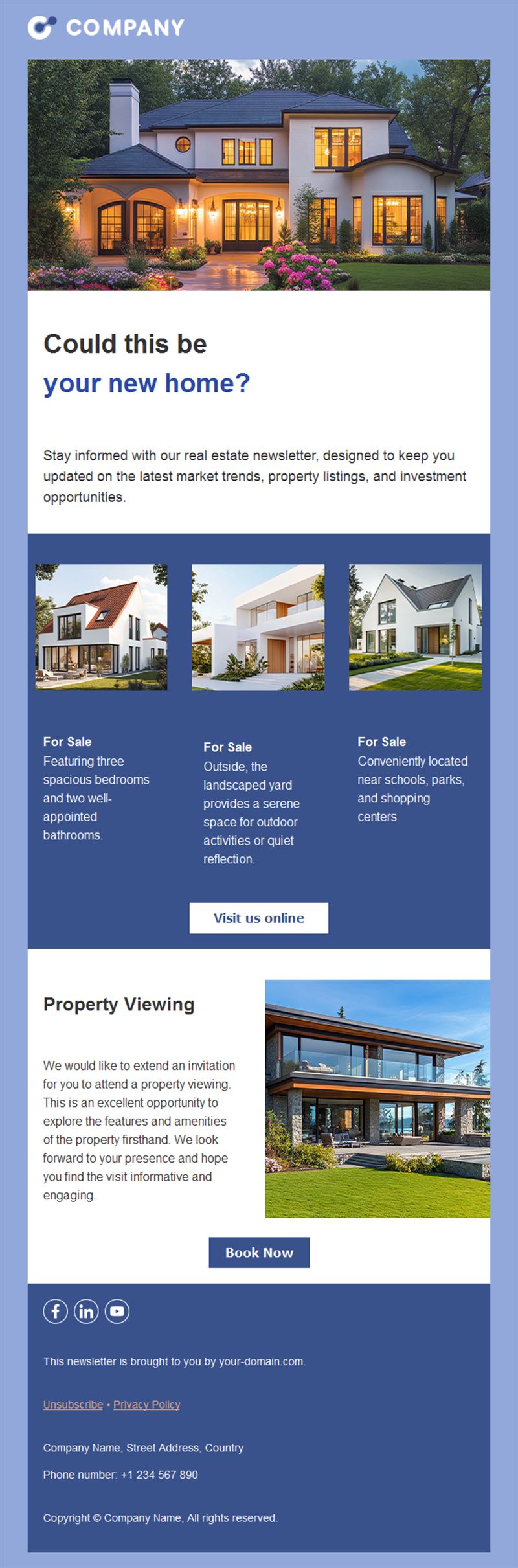 Real estate lead welcome email