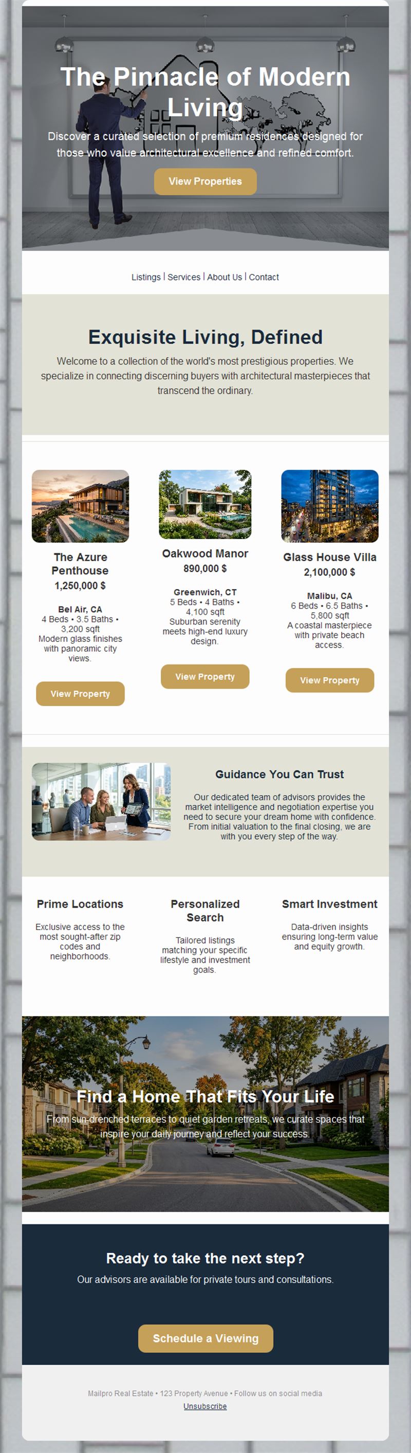 Luxury homes real estate newsletter