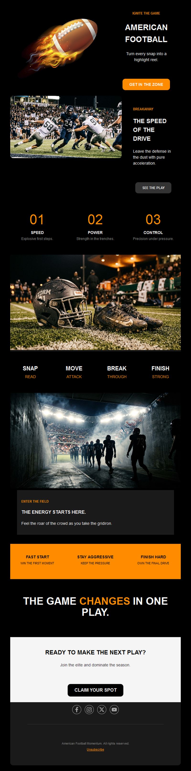 American football club newsletter template