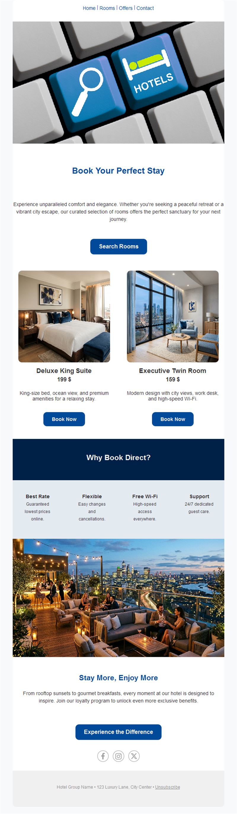 Book direct hotel email template