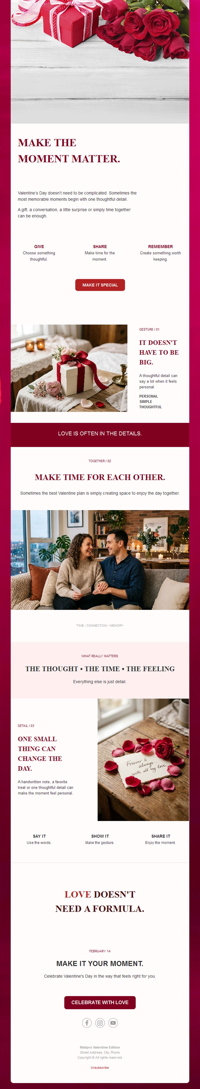 Roses and gifts Valentine's newsletter