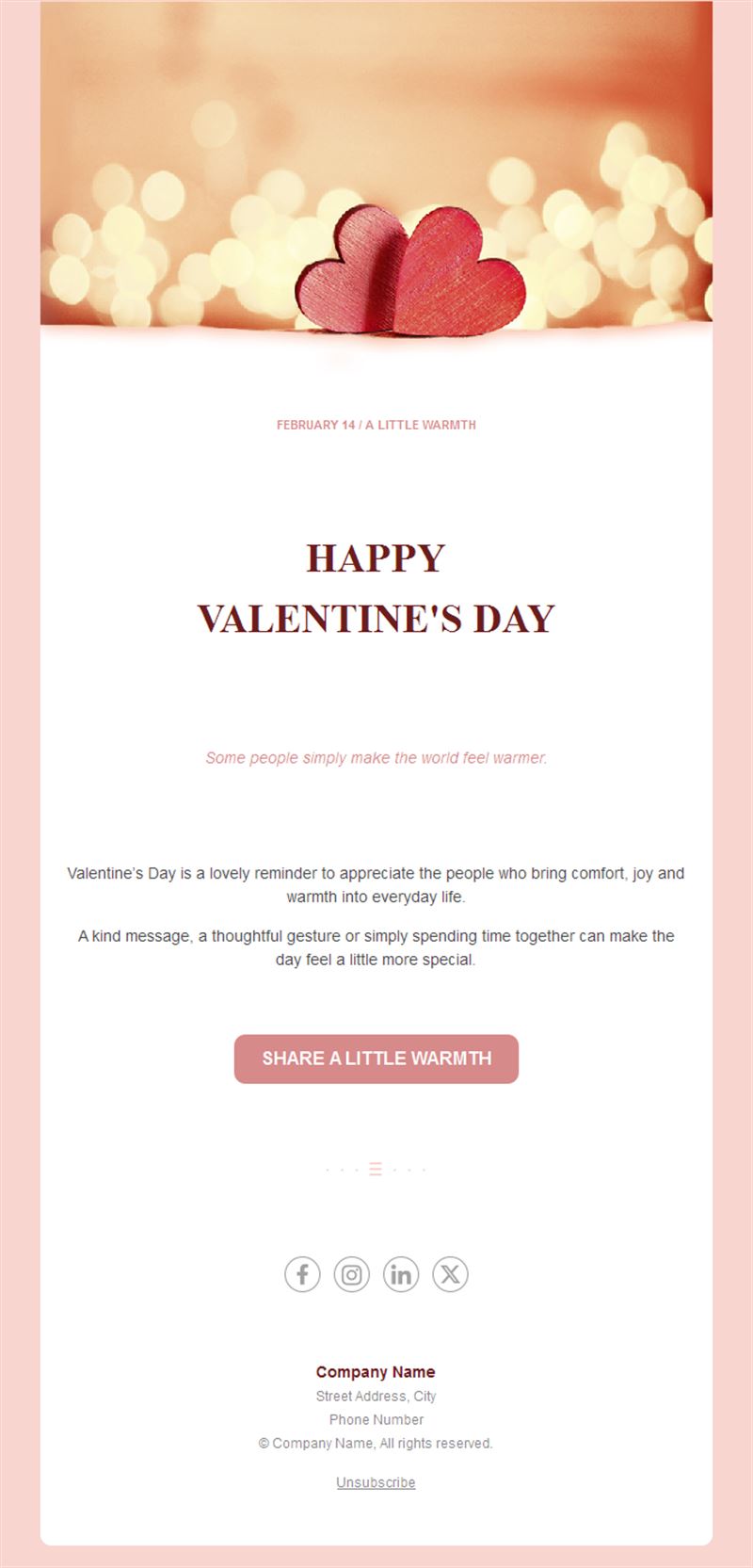 Warm glow Valentine's Day email