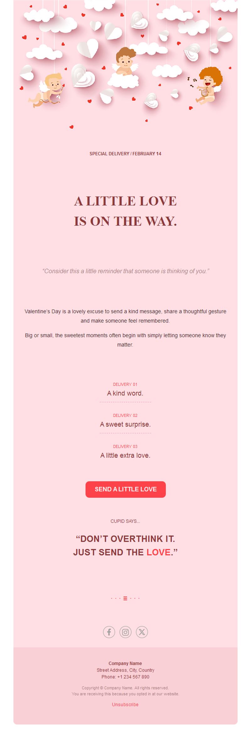 Cupid Valentine's Day email template