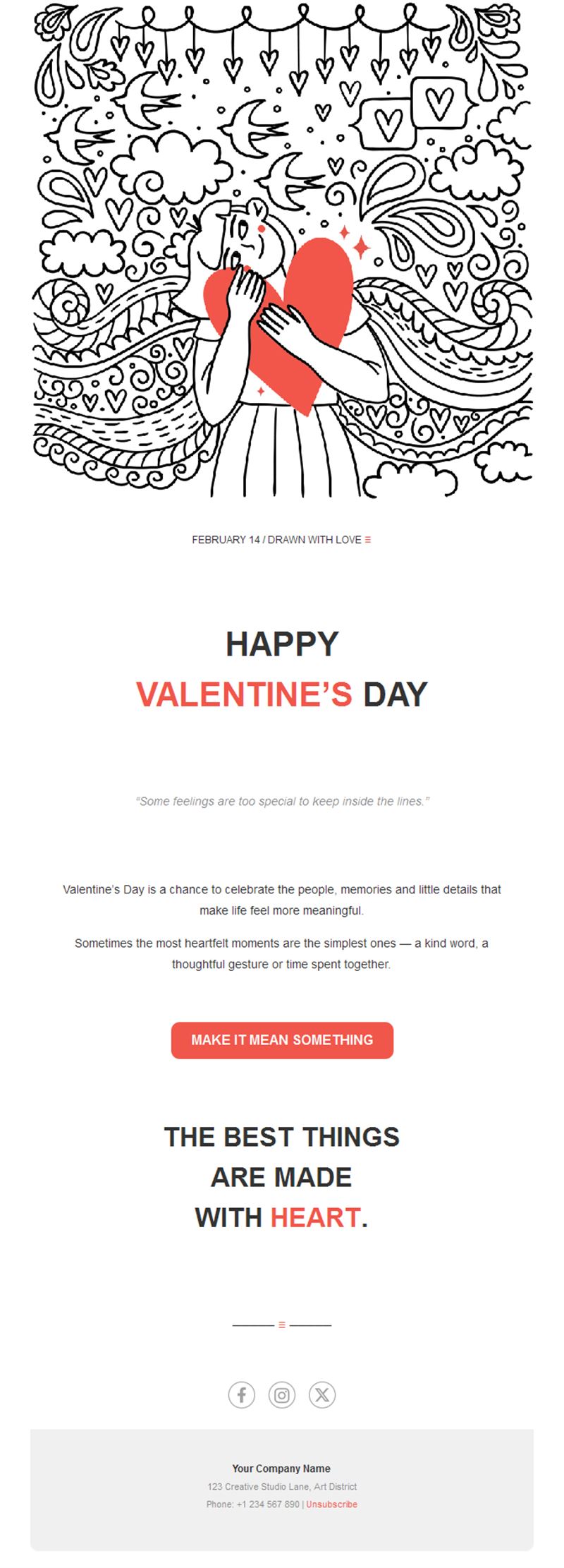 Doodle art Valentine's Day email