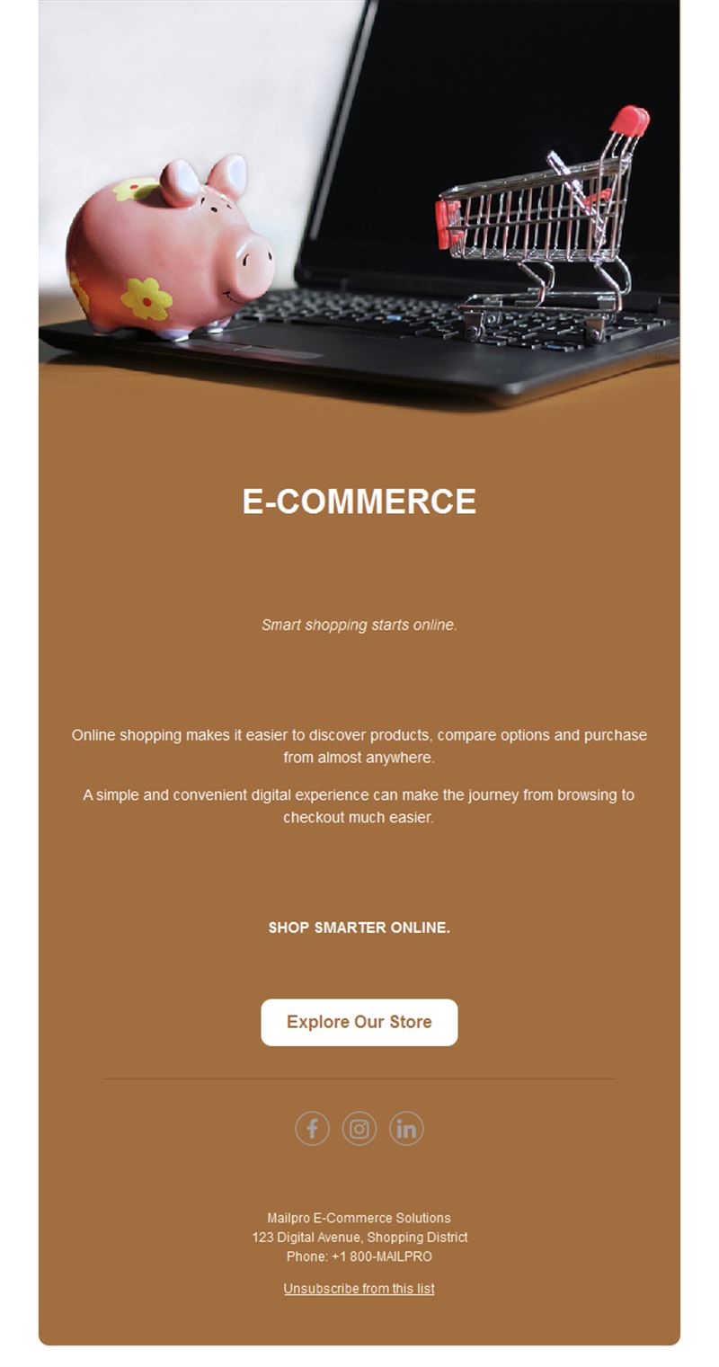 Brown smart shopping email template