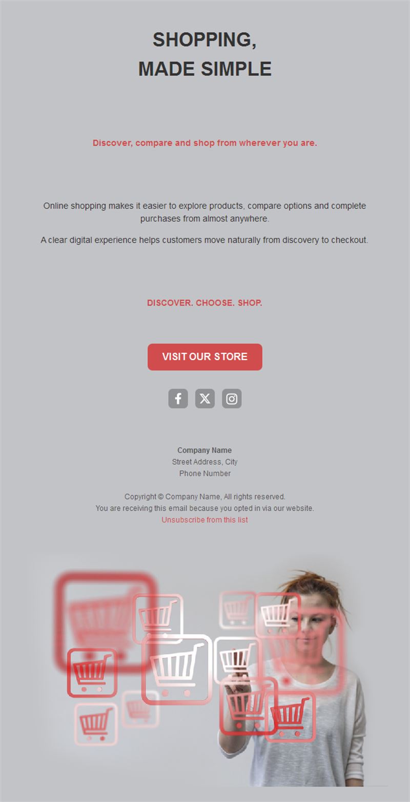 Grey shopping made simple email