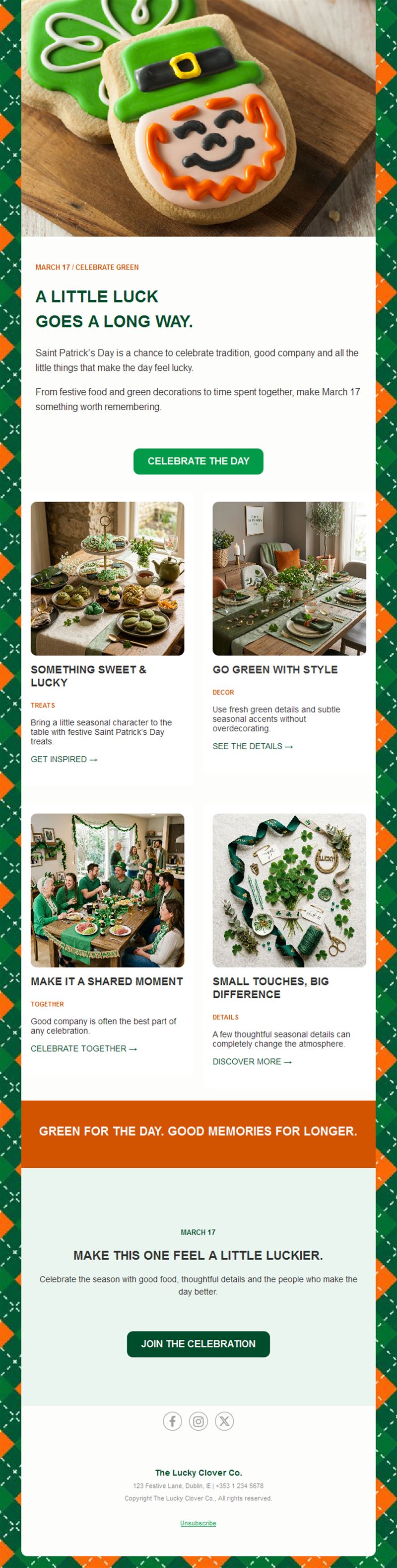 St. Patrick's Day party ideas newsletter