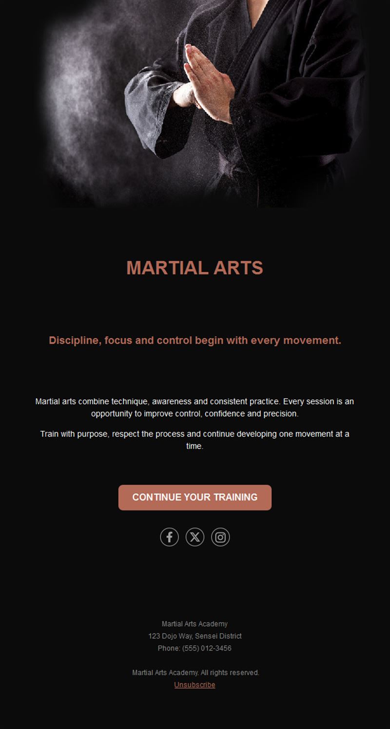 Black martial arts academy email