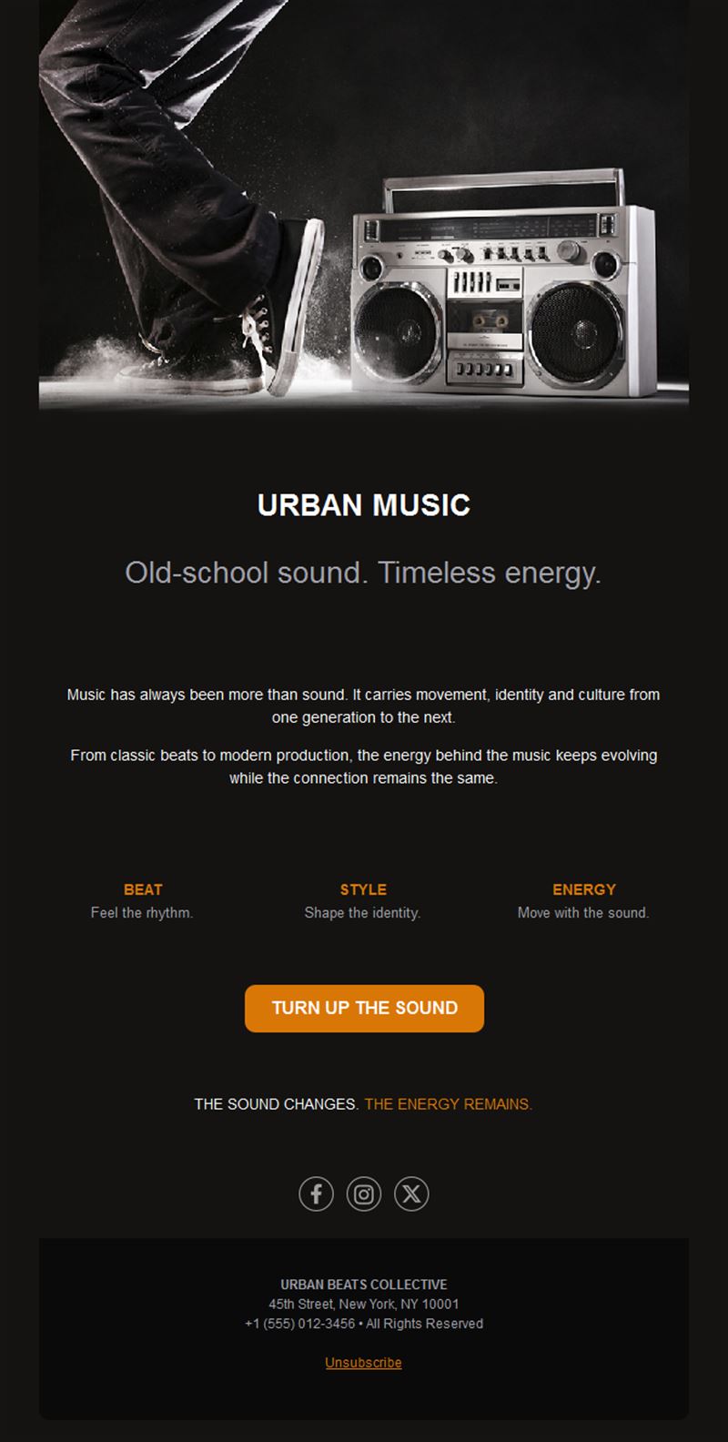 Urban hip-hop music email template