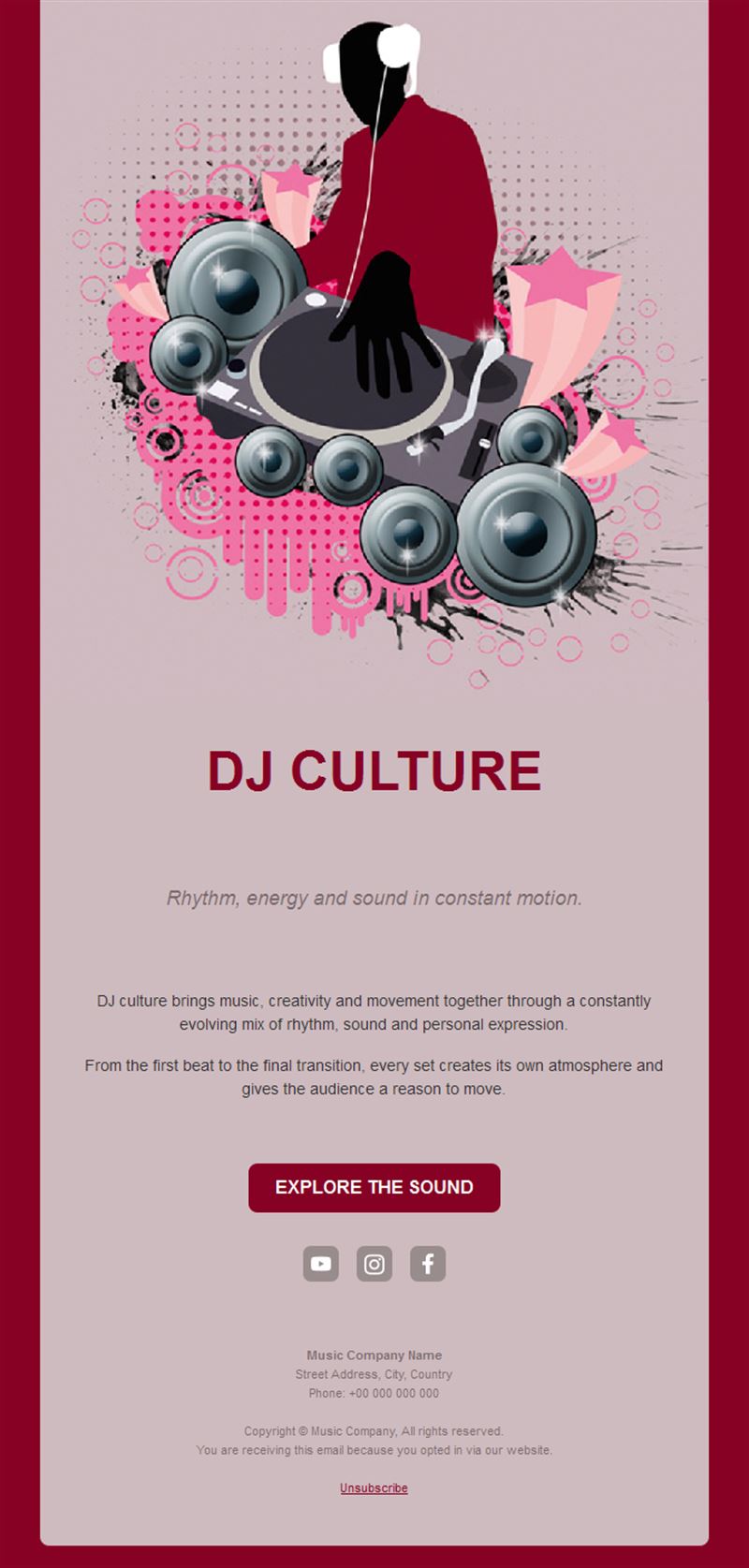 DJ culture music email template