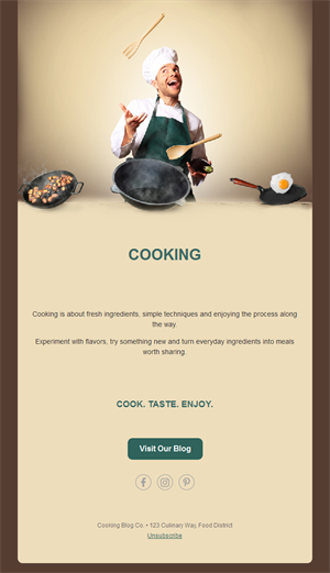Fun chef cooking blog email template