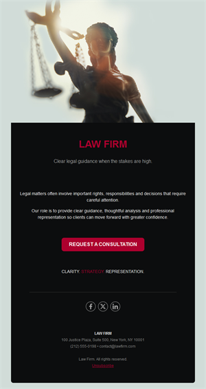 Black and red law firm email template