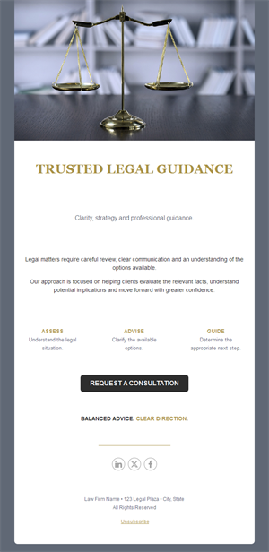 Trusted legal guidance email template