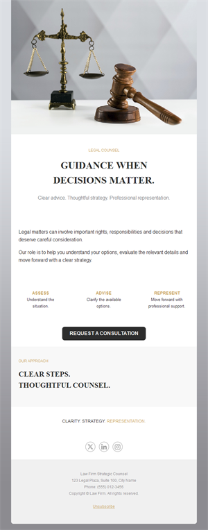 Law firm consultation email template