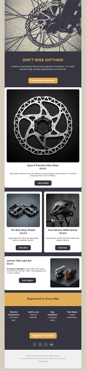 Bike parts and components shop email