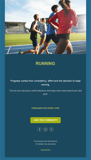 Teal running track club email