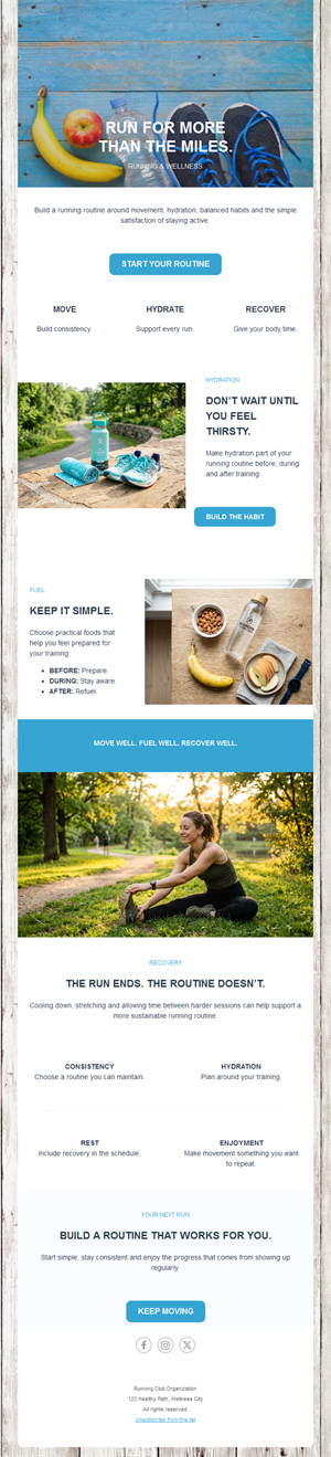 Running and wellness tips newsletter