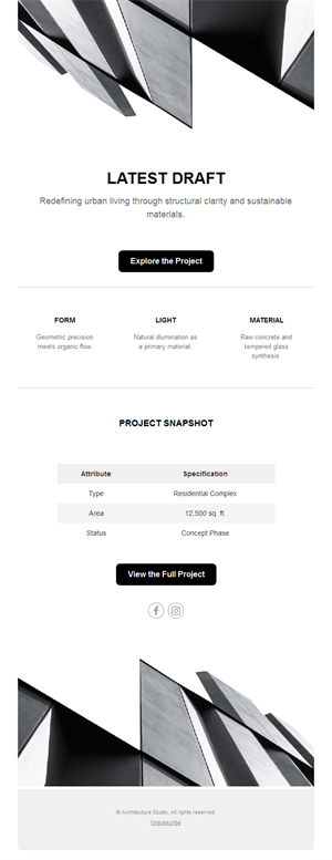 Minimalist architecture project email template