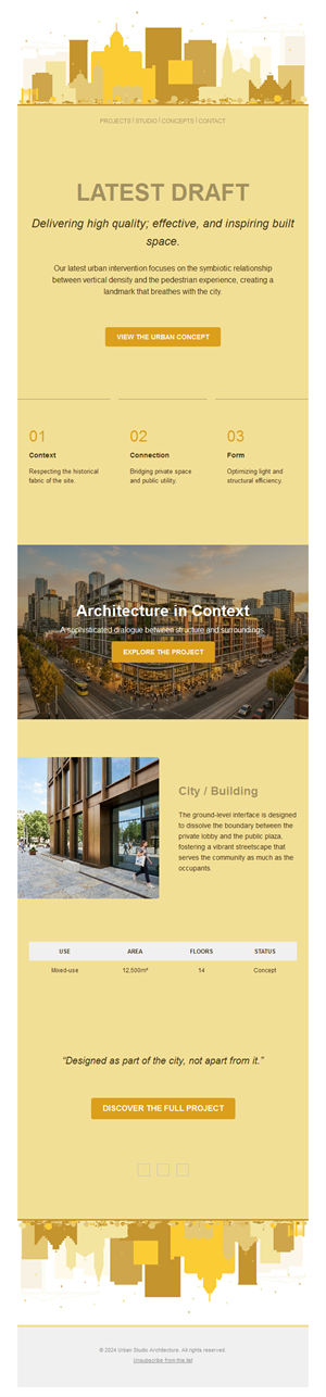 Urban architecture concept newsletter