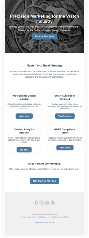 Watch industry email marketing features