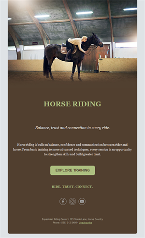 Riding arena training email template