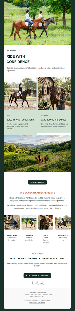 Horse riding club newsletter template