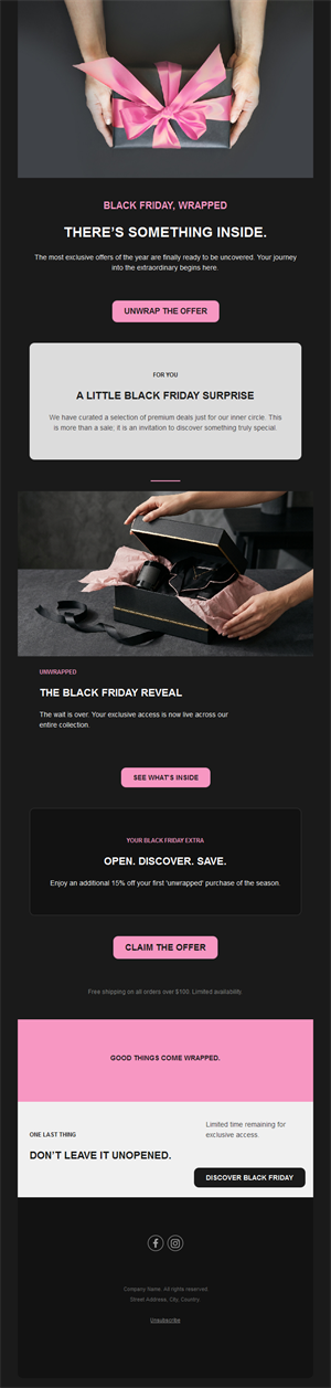 Black Friday surprise offer email template