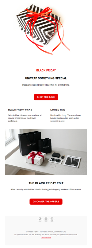 Black Friday gift edit email template