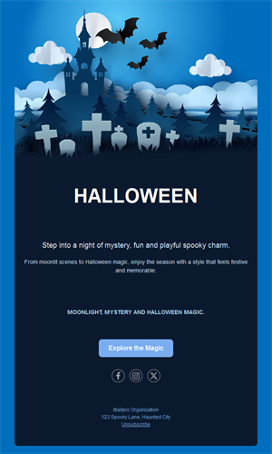 Haunted castle Halloween newsletter template