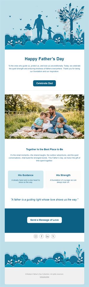 Father's Day tribute email with silhouettes