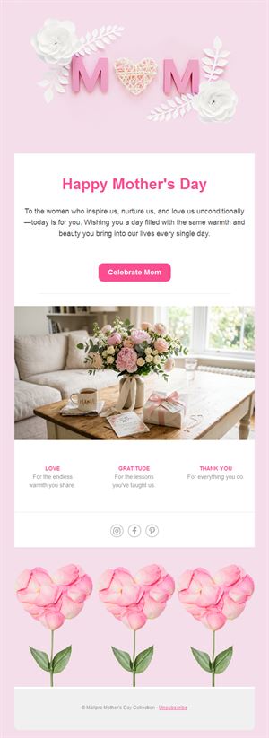 MOM letters Mother's Day email