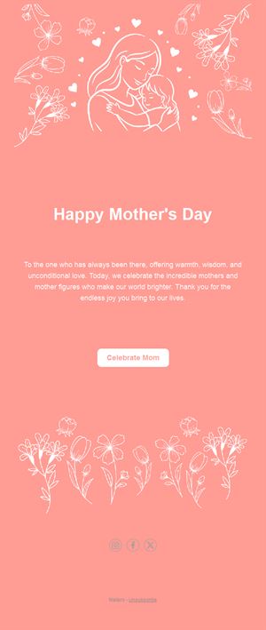 Coral Mother's Day card email