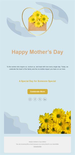 Yellow flowers Mother's Day email