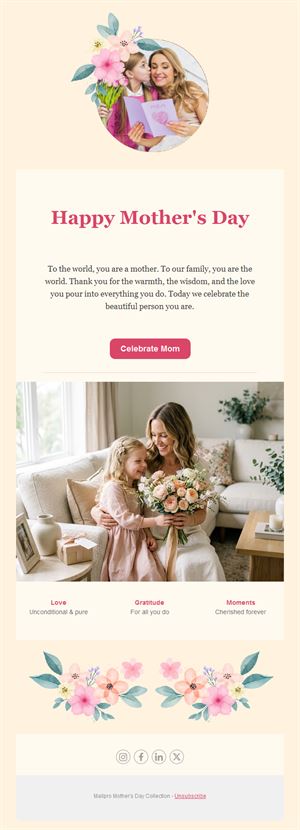 Warm cream Mother's Day email