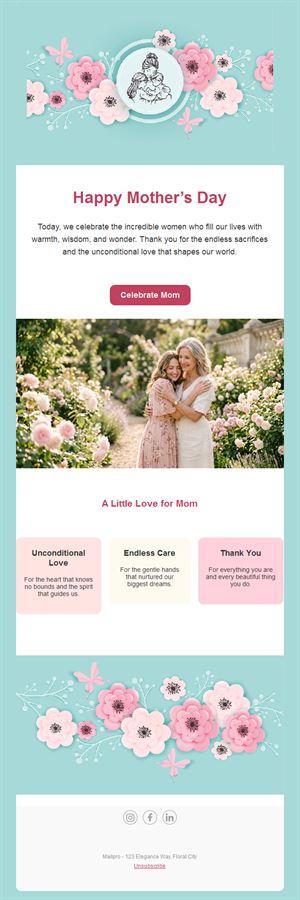 Turquoise Mother's Day email template