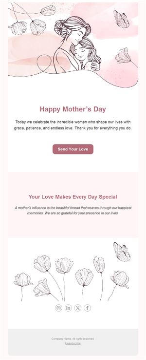 Line art Mother's Day email template