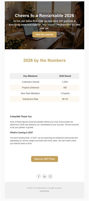2026 year in review newsletter template