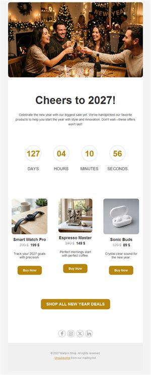 New Year 2027 sale email template