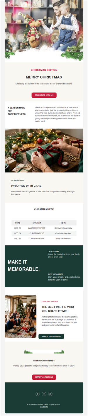 Family Christmas newsletter template