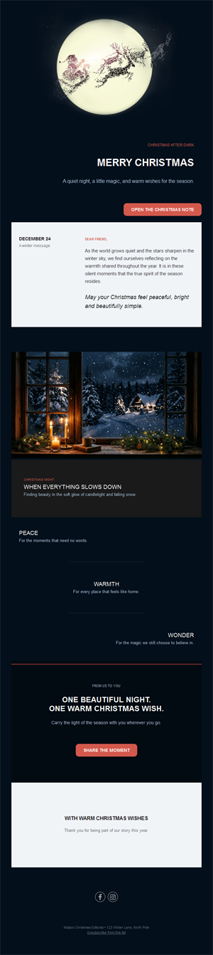 Christmas Eve night greetings email