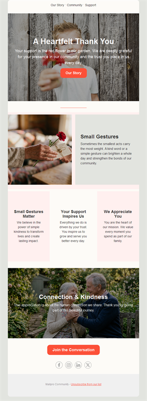 Heartfelt thank-you email template