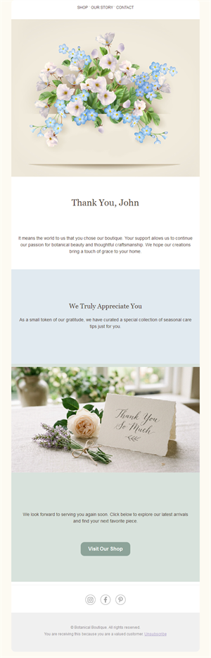 Thank-you for your purchase email template