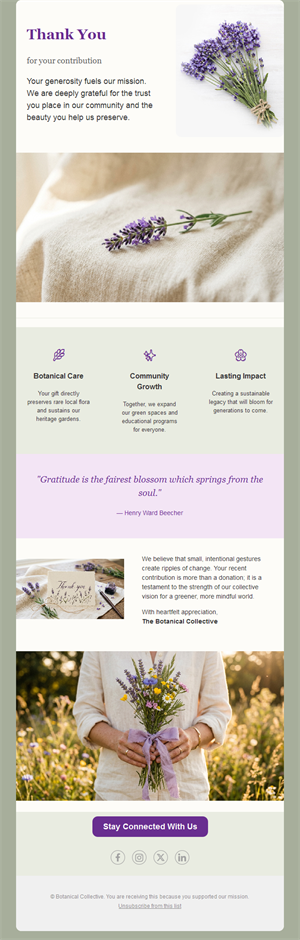 Donation thank-you email template